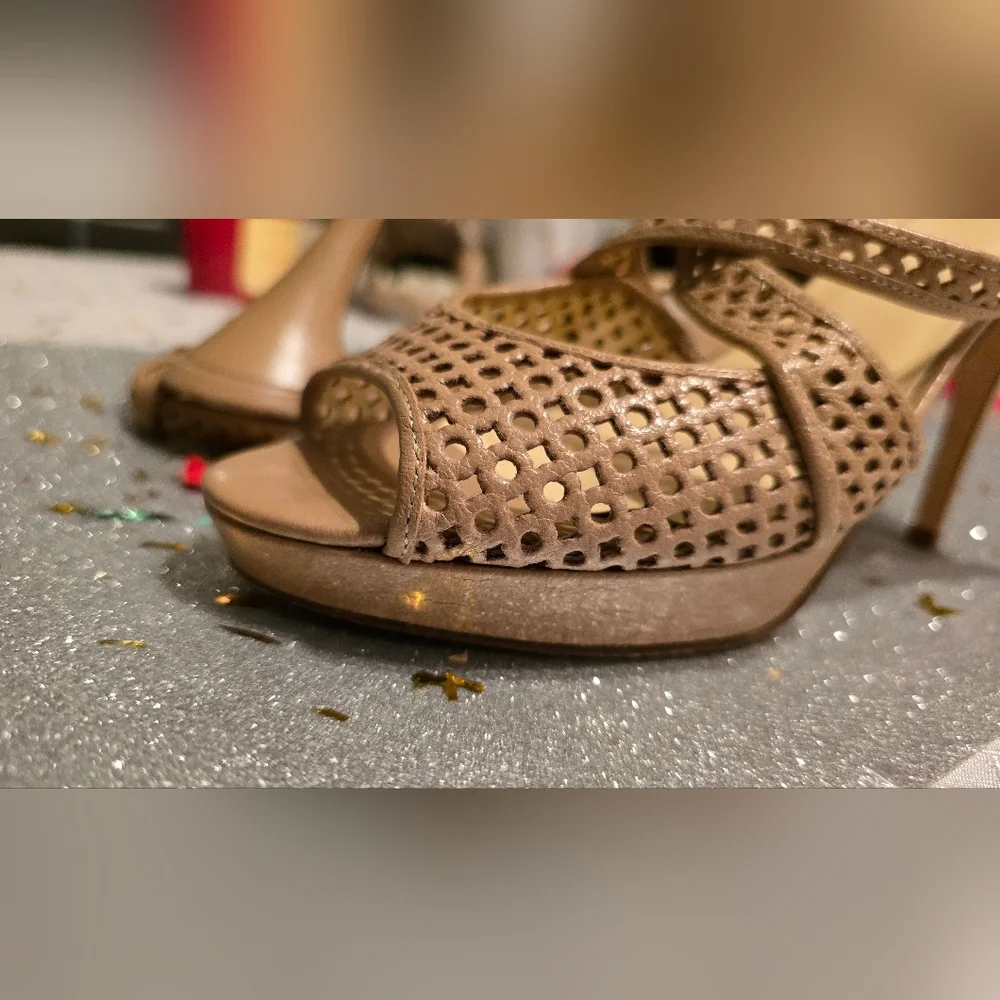 Kate Spade leather peep toe heels